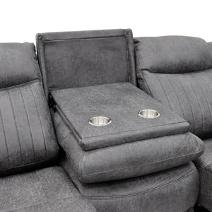 Leon Electric Recliner Sofa Grey 3 Seater – Fabric Living Room Sofa
