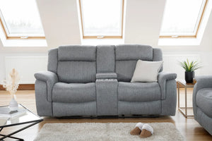 Linden Electric Recliner Sofa Grey 2 Seater – Fabric Living Room Sofa
