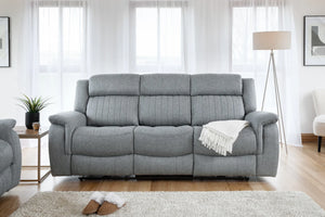 Linden Electric Recliner Sofa Grey 3 Seater – Fabric Living Room Sofa
