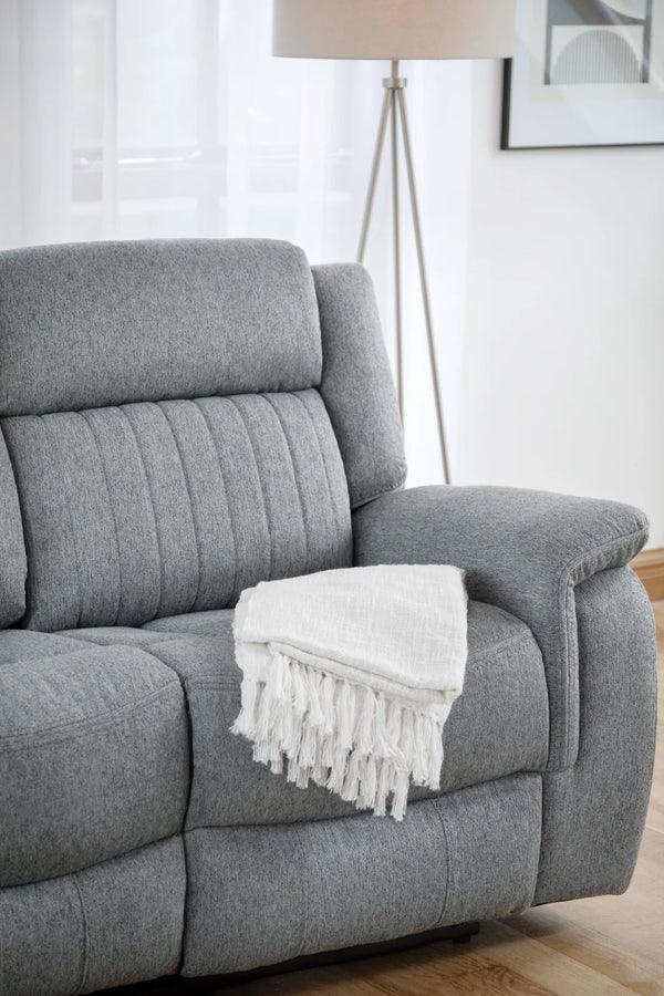 Linden Electric Recliner Sofa Grey 3 Seater – Fabric Living Room Sofa