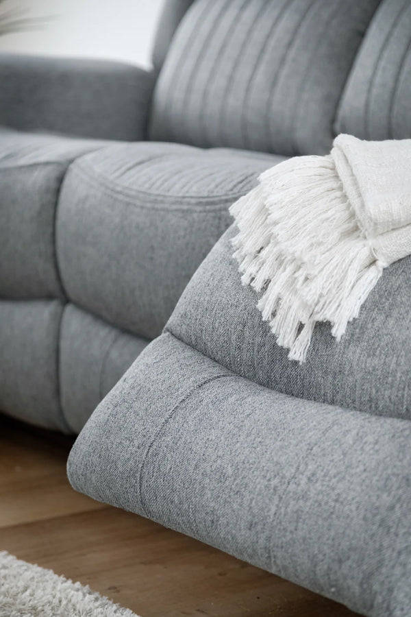 Linden Electric Recliner Sofa Grey 3 Seater – Fabric Living Room Sofa