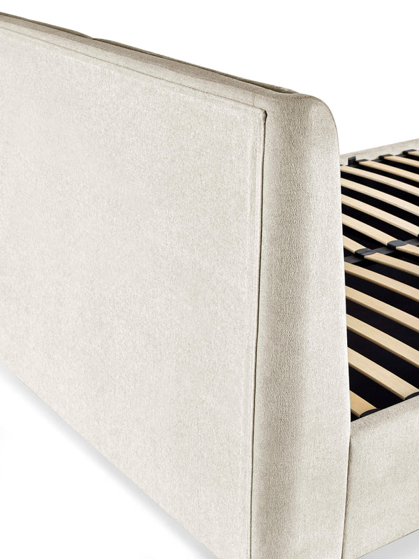 Maddock Beige Upholstered Ottoman Storage 150cm King Bed - Living with Luxury