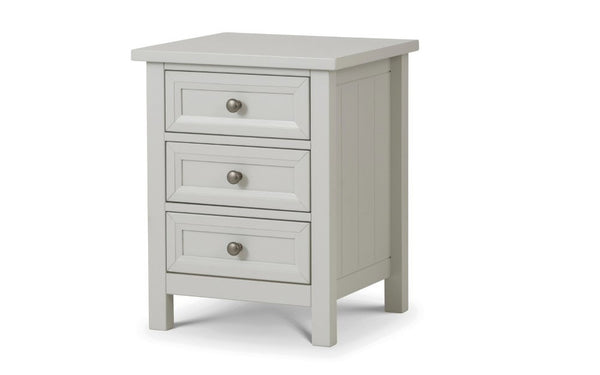 MAINE 3 DRAWER BEDSIDE - DOVE GREY - Living with Luxury