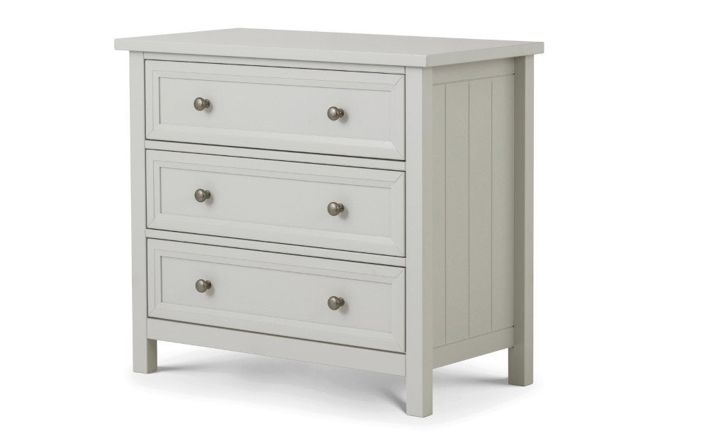 MAINE 3 DRAWER WIDE CHEST - DOVE GREY - Living with Luxury