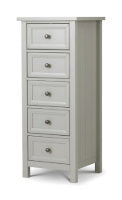 MAINE 5 DRAWER TALL CHEST - DOVE GREY - Living with Luxury