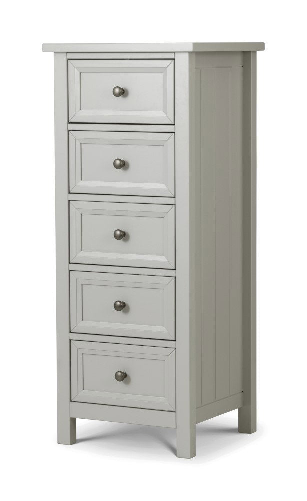 MAINE 5 DRAWER TALL CHEST - DOVE GREY - Living with Luxury
