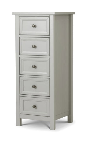 MAINE 5 DRAWER TALL CHEST - DOVE GREY - Living with Luxury