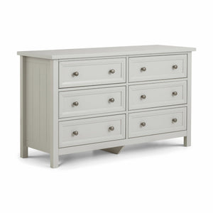 MAINE 6 DRAWER WIDE CHEST - DOVE GREY - Living with Luxury
