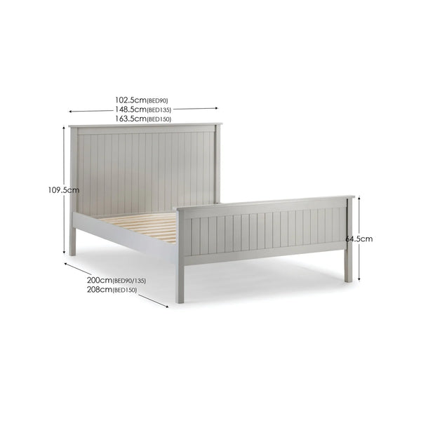 Maine 135cm Double Bed - Dove Grey - Living with Luxury