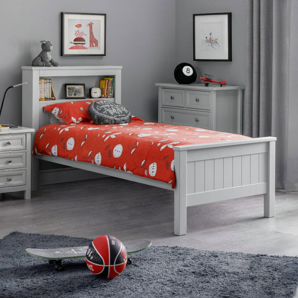 MAINE BOOKCASE BED 90CM - DOVE GREY - Living with Luxury