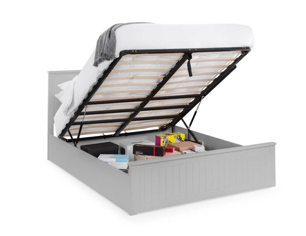 Maine Ottoman Storage 150cm King Bed - Dove Grey - Living with Luxury