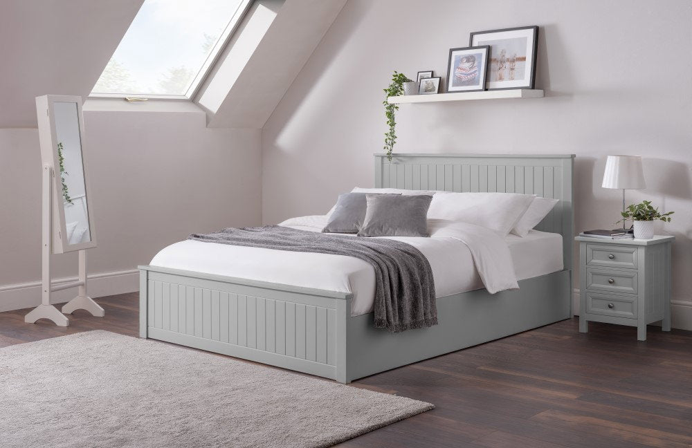 Maine Ottoman Storage 150cm King Bed - Dove Grey - Living with Luxury