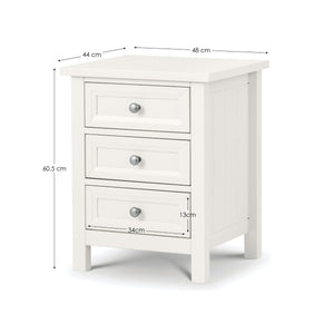 MAINE 3 DRAWER BEDSIDE - SURF WHITE - Living with Luxury