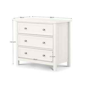 MAINE 3 DRAWER WIDE CHEST - SURF WHITE - Living with Luxury
