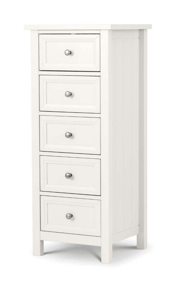 MAINE 5 DRAWER TALL CHEST - SURF WHITE - Living with Luxury