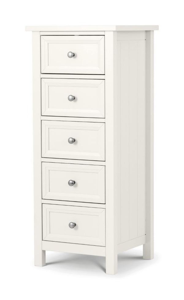 MAINE 5 DRAWER TALL CHEST - SURF WHITE - Living with Luxury