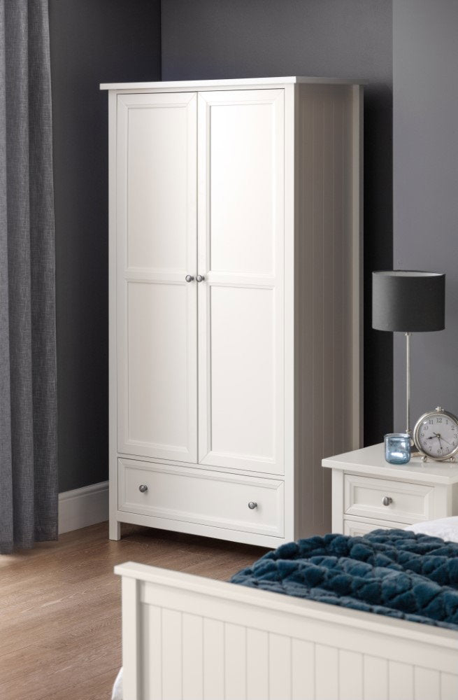 Maine 3 Door Combination Wardrobe - Surf White - Living with Luxury