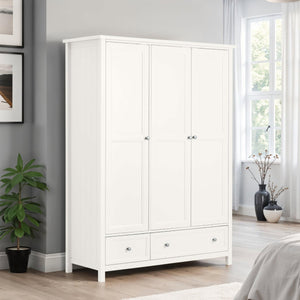 Maine 3 Door Combination Wardrobe - Surf White - Living with Luxury
