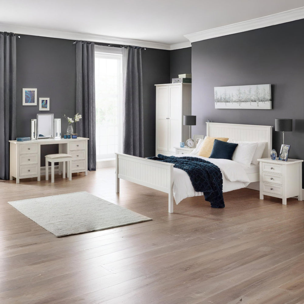 Maine 3 Door Combination Wardrobe - Surf White - Living with Luxury