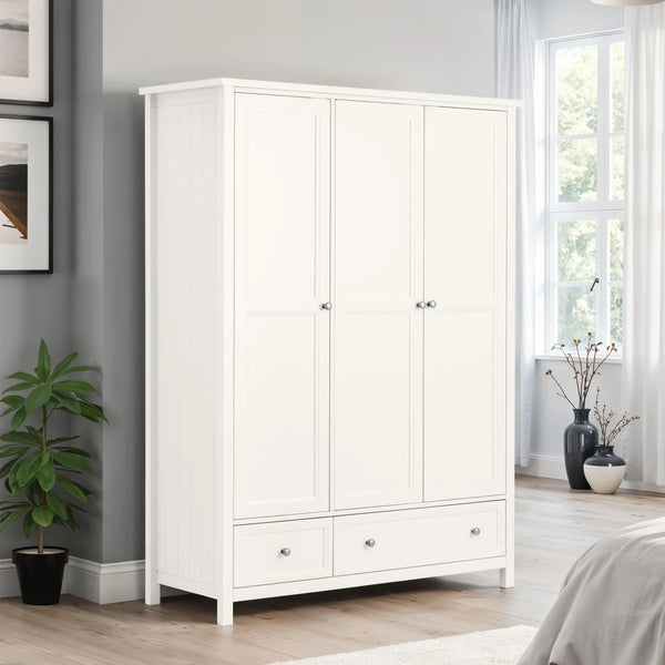 Maine 3 Door Combination Wardrobe - Dove Grey - Living with Luxury