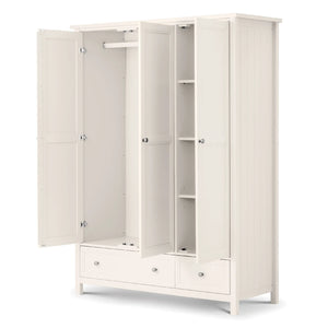 Maine 3 Door Combination Wardrobe - Dove Grey - Living with Luxury