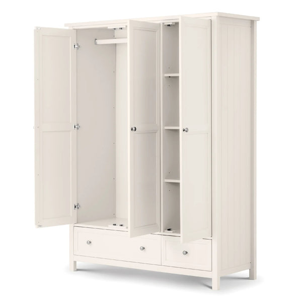 Maine 3 Door Combination Wardrobe - Dove Grey - Living with Luxury