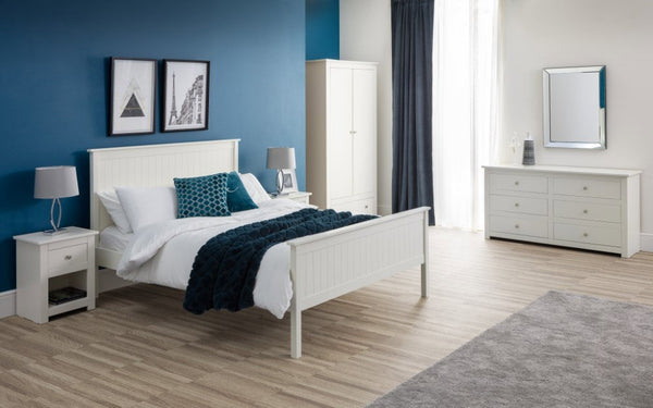 Maine 135cm Double Bed - Surf White - Living with Luxury