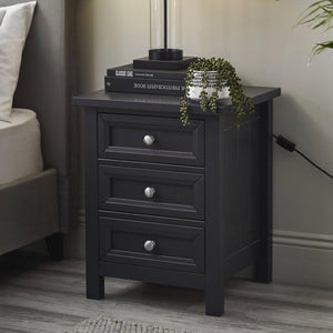 MAINE 3 DRAWER BEDSIDE - ANTHRACITE - Living with Luxury