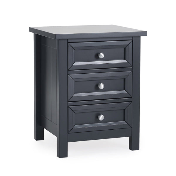 MAINE 3 DRAWER BEDSIDE - ANTHRACITE - Living with Luxury