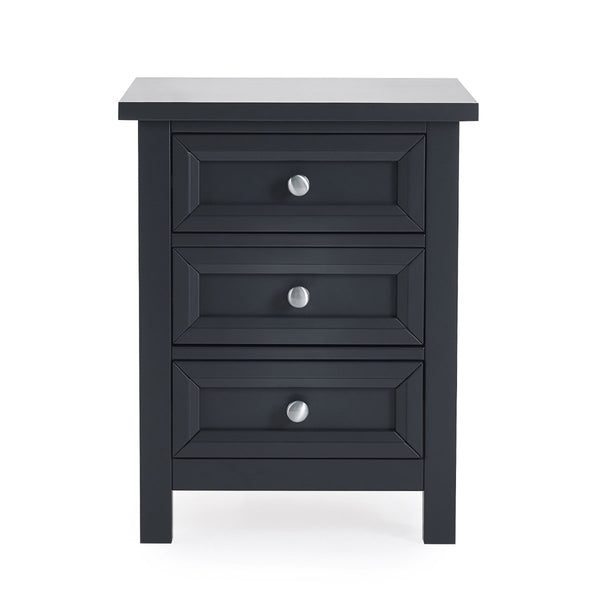 MAINE 3 DRAWER BEDSIDE - ANTHRACITE - Living with Luxury