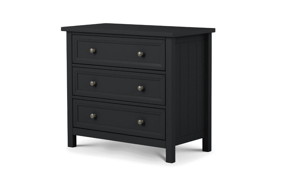 Maine 3 Drawer Wide Chest - Anthracite - Living with Luxury