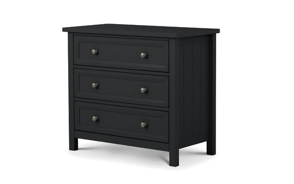 MAINE 3 DRAWER WIDE CHEST - ANTHRACITE - Living with Luxury