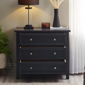 Maine 3 Drawer Wide Chest - Anthracite - Living with Luxury