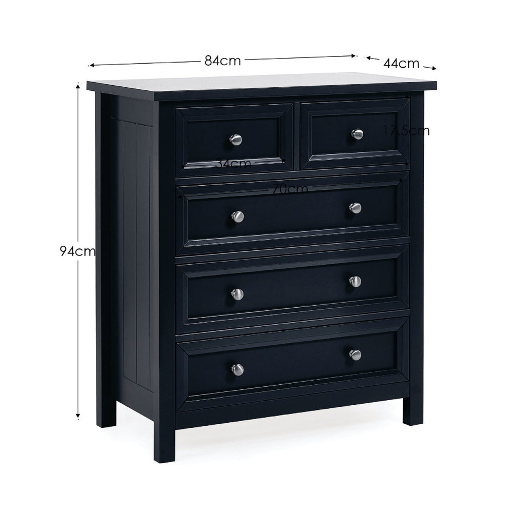 MAINE 3 + 2  DRAWER CHEST - ANTHRACITE - Living with Luxury