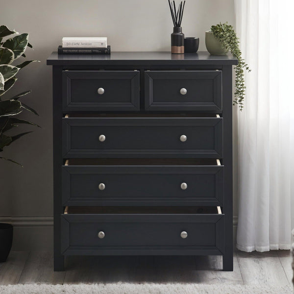 MAINE 3 + 2  DRAWER CHEST - ANTHRACITE - Living with Luxury