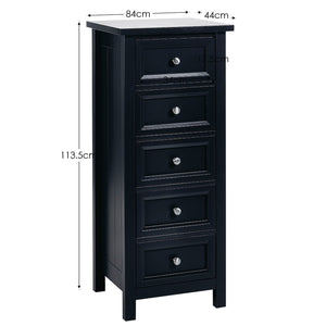 Maine 5 Drawer Tall Chest - Anthracite - Living with Luxury