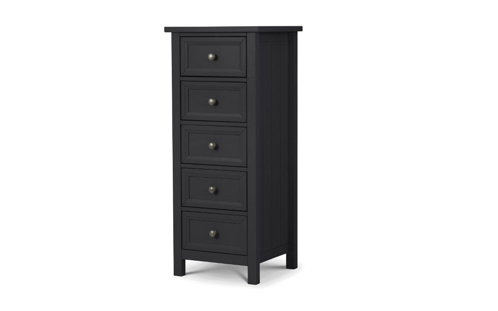 MAINE 5 DRAWER TALL CHEST - ANTHRACITE - Living with Luxury