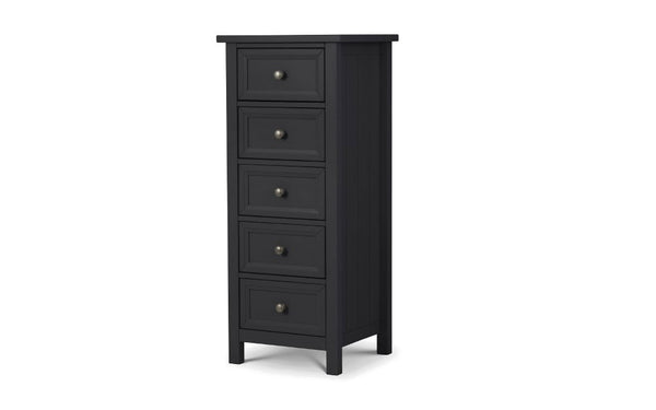 MAINE 5 DRAWER TALL CHEST - ANTHRACITE - Living with Luxury