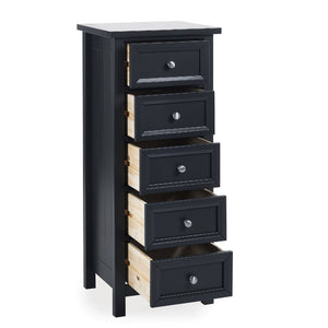 Maine 5 Drawer Tall Chest - Anthracite - Living with Luxury