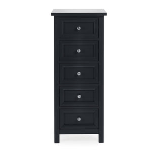 Maine 5 Drawer Tall Chest - Anthracite - Living with Luxury