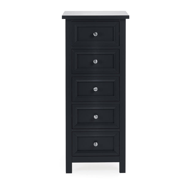 Maine 5 Drawer Tall Chest - Anthracite - Living with Luxury