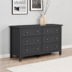 MAINE 6 DRAWER WIDE CHEST - ANTHRACITE - Living with Luxury