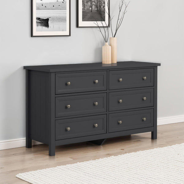 MAINE 6 DRAWER WIDE CHEST - ANTHRACITE - Living with Luxury