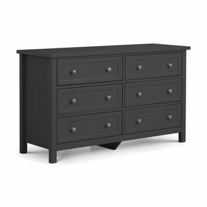 MAINE 6 DRAWER WIDE CHEST - ANTHRACITE - Living with Luxury