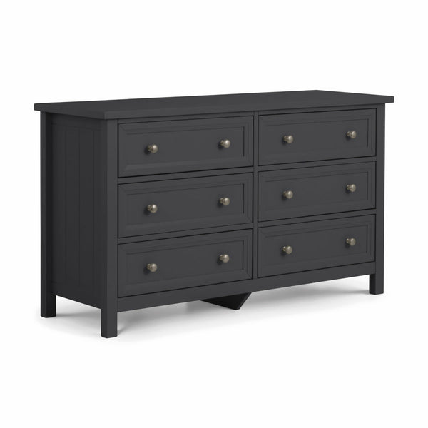 MAINE 6 DRAWER WIDE CHEST - ANTHRACITE - Living with Luxury