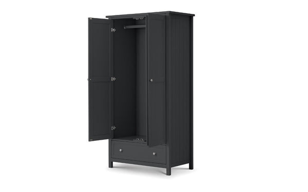 Maine 2 Door Combination Wardrobe - Anthracite - Living with Luxury