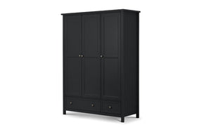 Maine 3 Door Combination Wardrobe - Anthracite - Living with Luxury