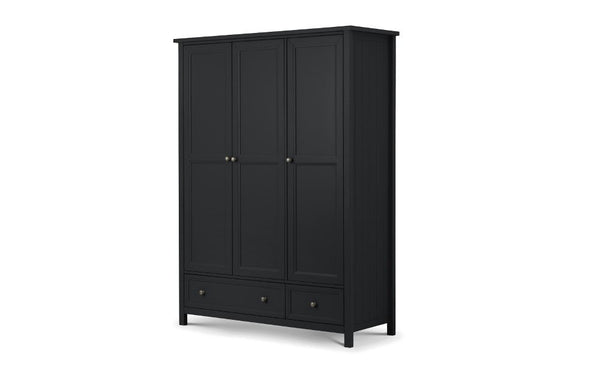 Maine 3 Door Combination Wardrobe - Anthracite - Living with Luxury