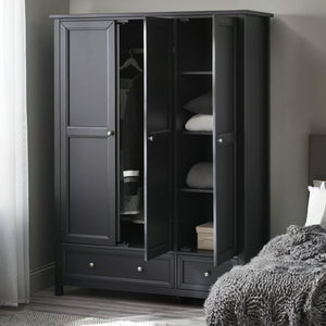 Maine 3 Door Combination Wardrobe - Anthracite - Living with Luxury