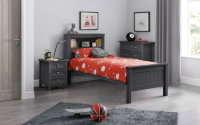 Maine Bookcase 90cm Single Bed - Anthracite - Living with Luxury